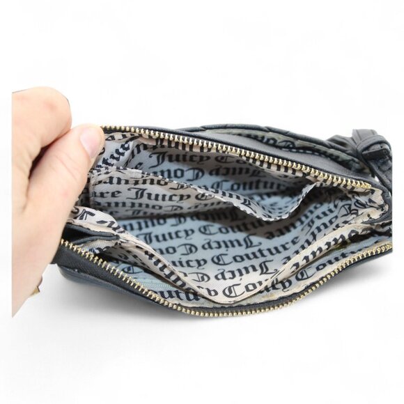 Juicy Couture Quilted Black Crossbody Bag Gold Hardware Logo Detailing Adjustabl - Picture 5 of 7